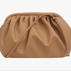 Brown crossbody handbag (dumpling / cloud purse / clutch)